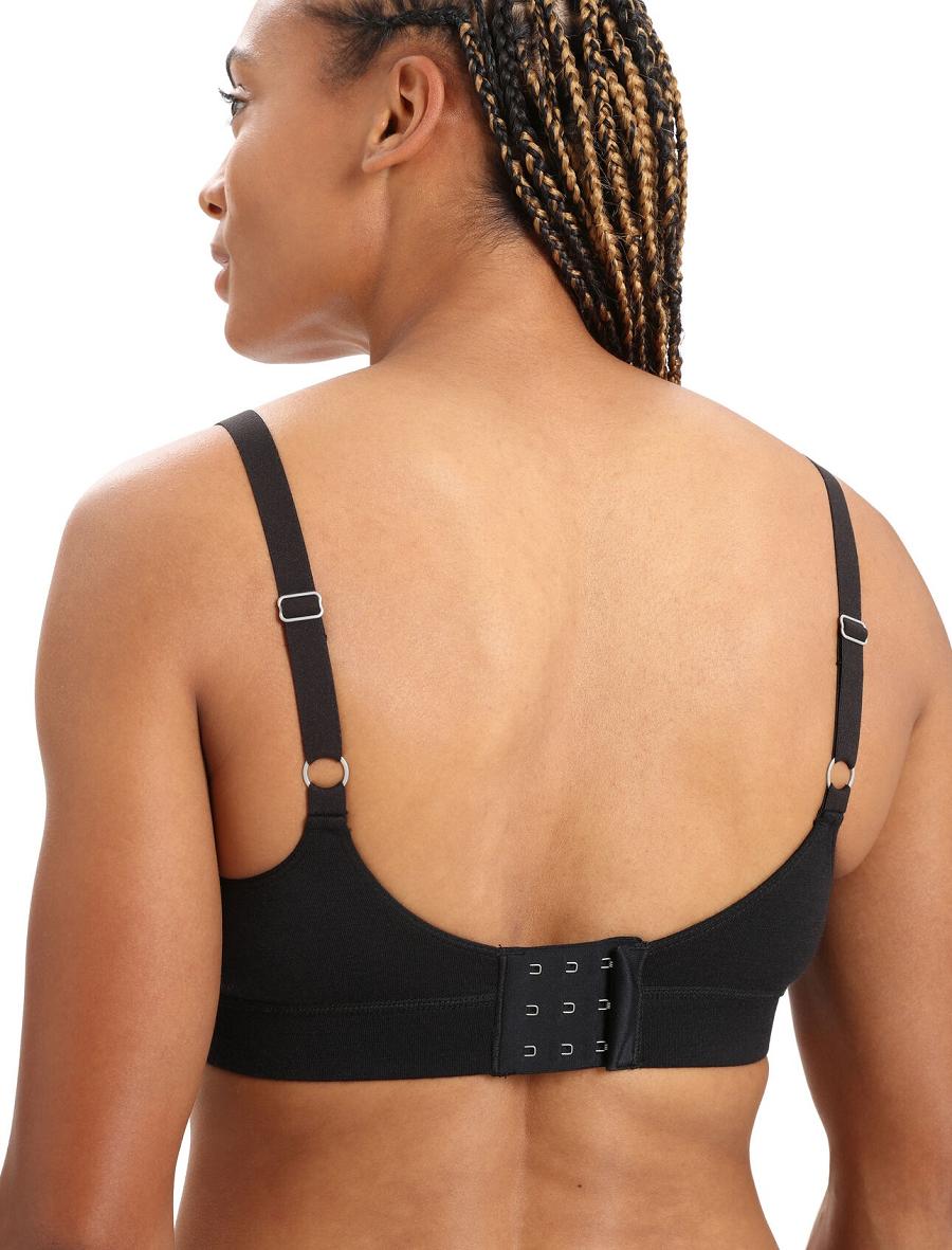 Women's Icebreaker Merino Queens Clasp Bras Black | CA 1136BEXC